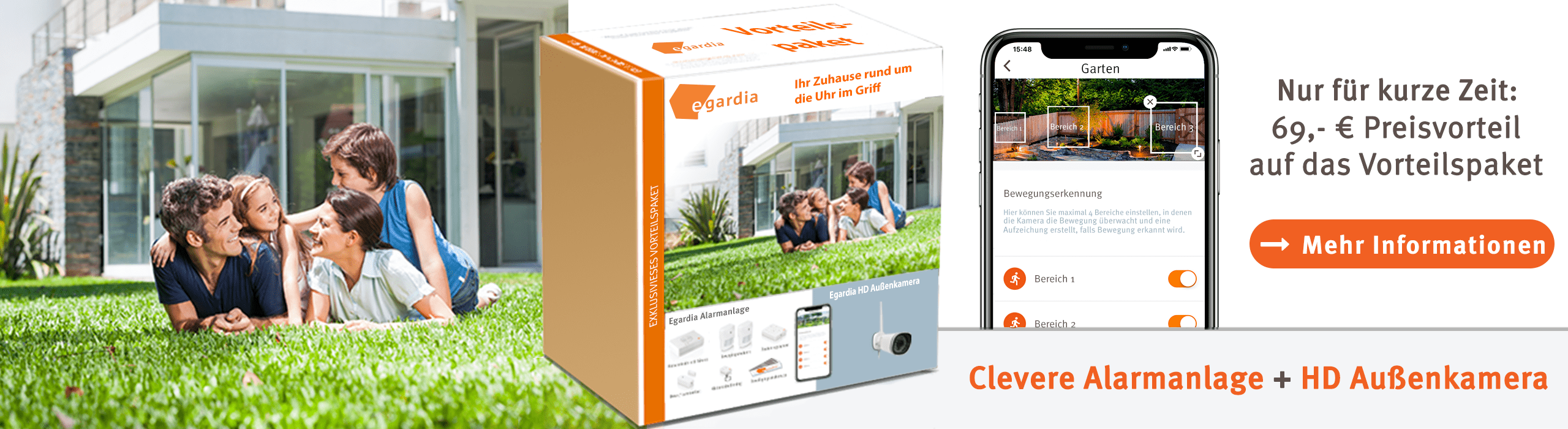 Exklusives Vorteilspaket Egardia Alarmanlage & HD Außenkamera