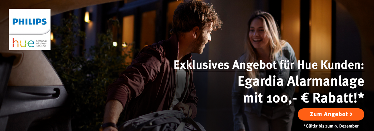 Das Egardia Startpaket mit 100,- € Rabatt! Angebot für Philips Hue Kunden