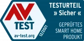 AV-Test: Testurteil "Sicher" / geprüftes Smart Home Produkt (12 / 2021)