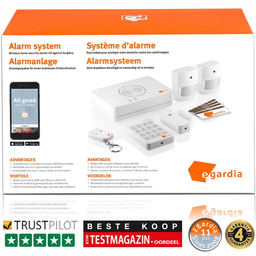 Compleet Alarmsysteem startpakket met alle melders die je nodig hebt voor een goede inbraakbeveiliging.